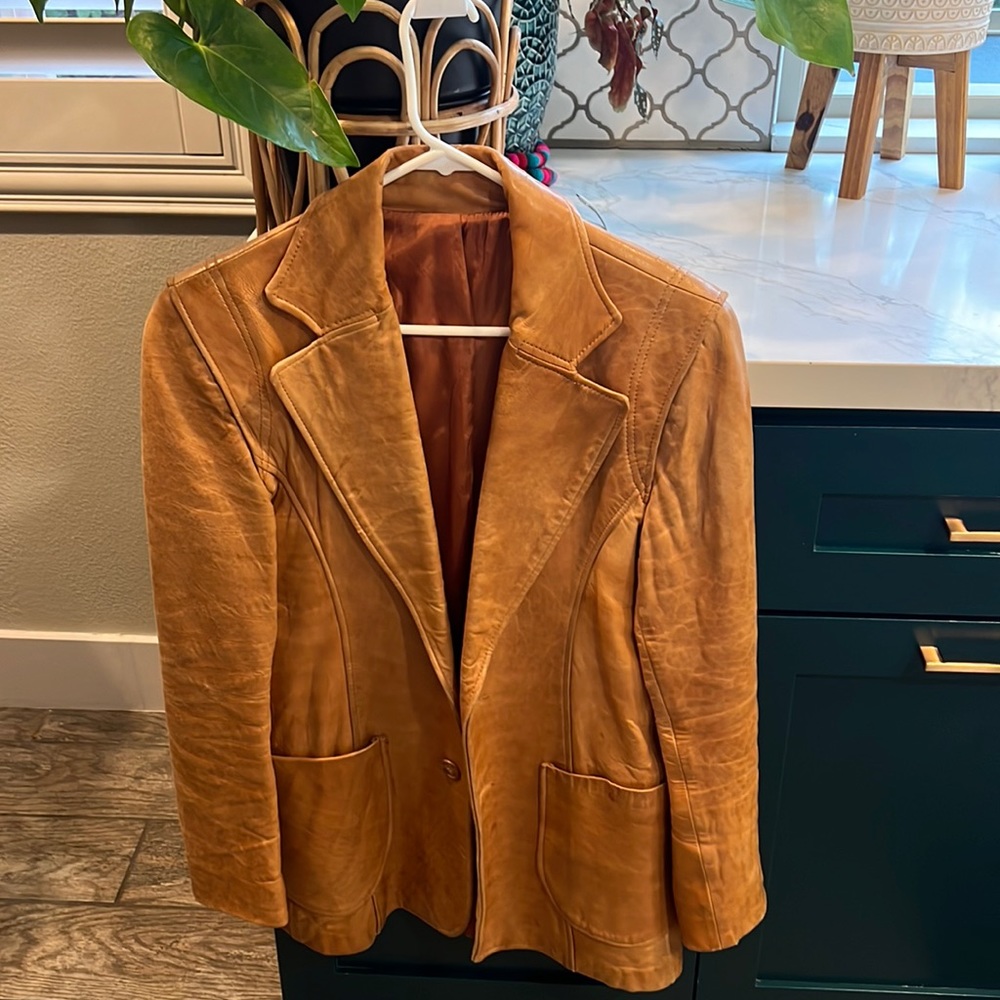 Vintage Western  Wear 💫 Triumvirate camel 🐪 leather jacket